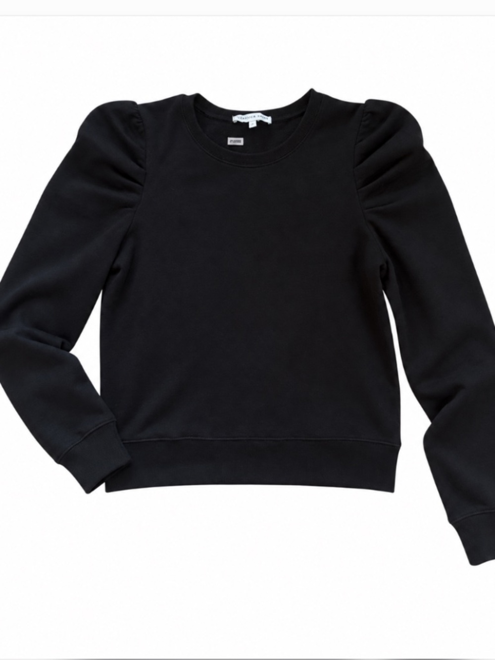 Rebecca Minkoff Black Velour Puff Sleeve Sweatshirt XL